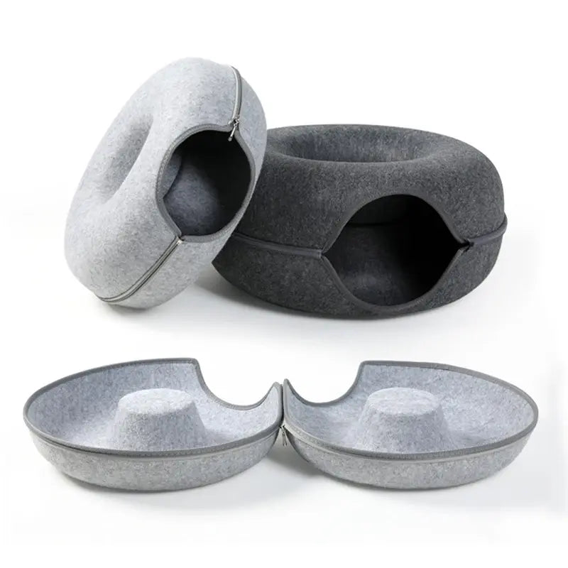Cat Donut Bed โ Soft Tunnel & Cozy Hideaway for Cats ๐ค๐พ
