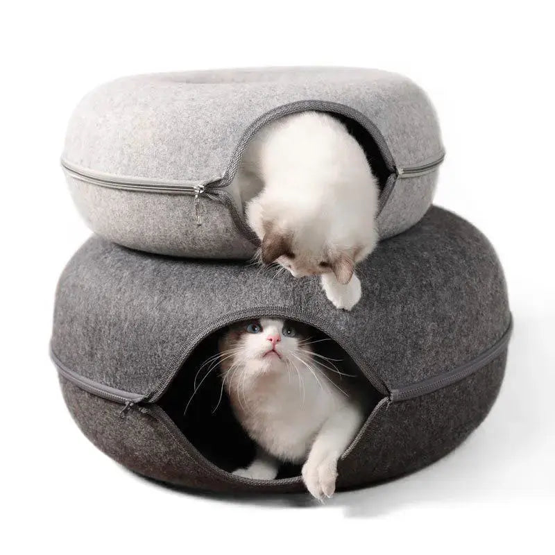 Cat Donut Bed โ Soft Tunnel & Cozy Hideaway for Cats ๐ค๐พ