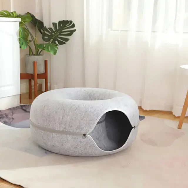 Cat Donut Bed โ Soft Tunnel & Cozy Hideaway for Cats ๐ค๐พ