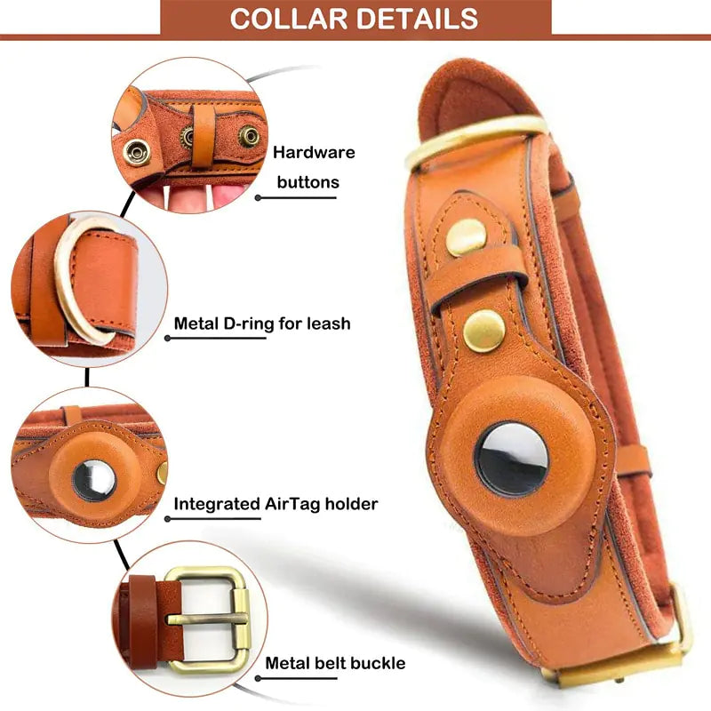 Premium Leather Anti-Lost Dog Collar โ Style, Comfort & Safety Combined ๐โจ