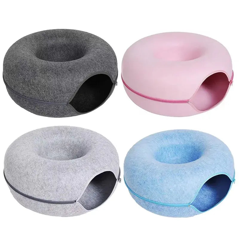 Cat Donut Bed โ Soft Tunnel & Cozy Hideaway for Cats ๐ค๐พ