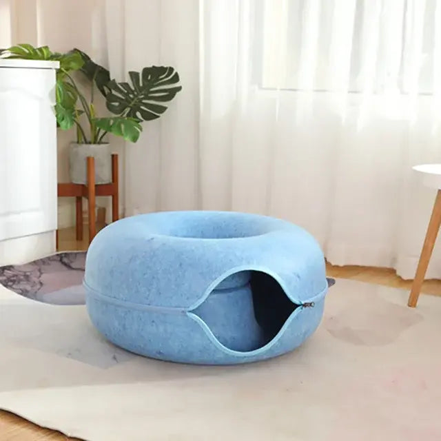 Cat Donut Bed โ Soft Tunnel & Cozy Hideaway for Cats ๐ค๐พ