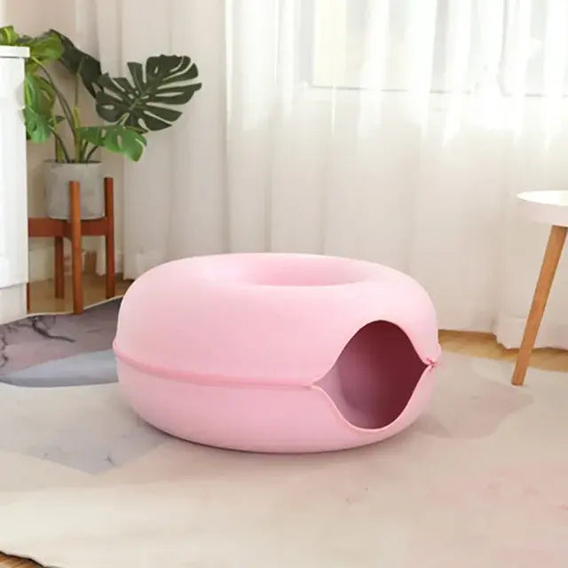 Cat Donut Bed โ Soft Tunnel & Cozy Hideaway for Cats ๐ค๐พ