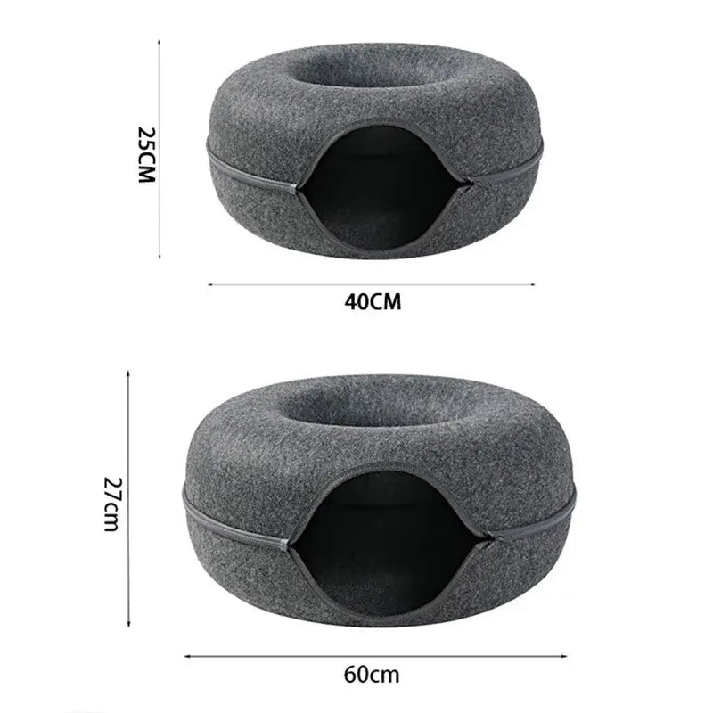 Cat Donut Bed โ Soft Tunnel & Cozy Hideaway for Cats ๐ค๐พ