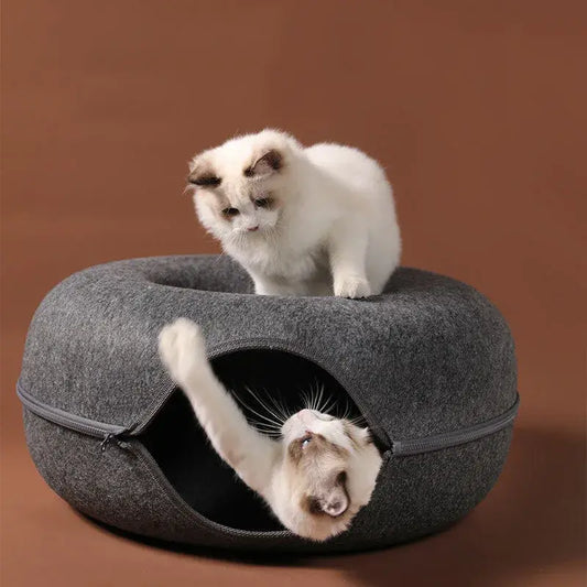 Cat Donut Bed – Soft Tunnel & Cozy Hideaway for Cats 💤🐾