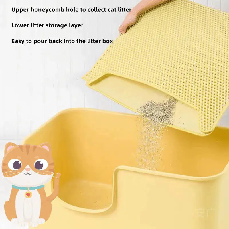 Premium Waterproof Pet Litter Mat – Keep Your Floors Clean & Your Cat Happy! 🐾